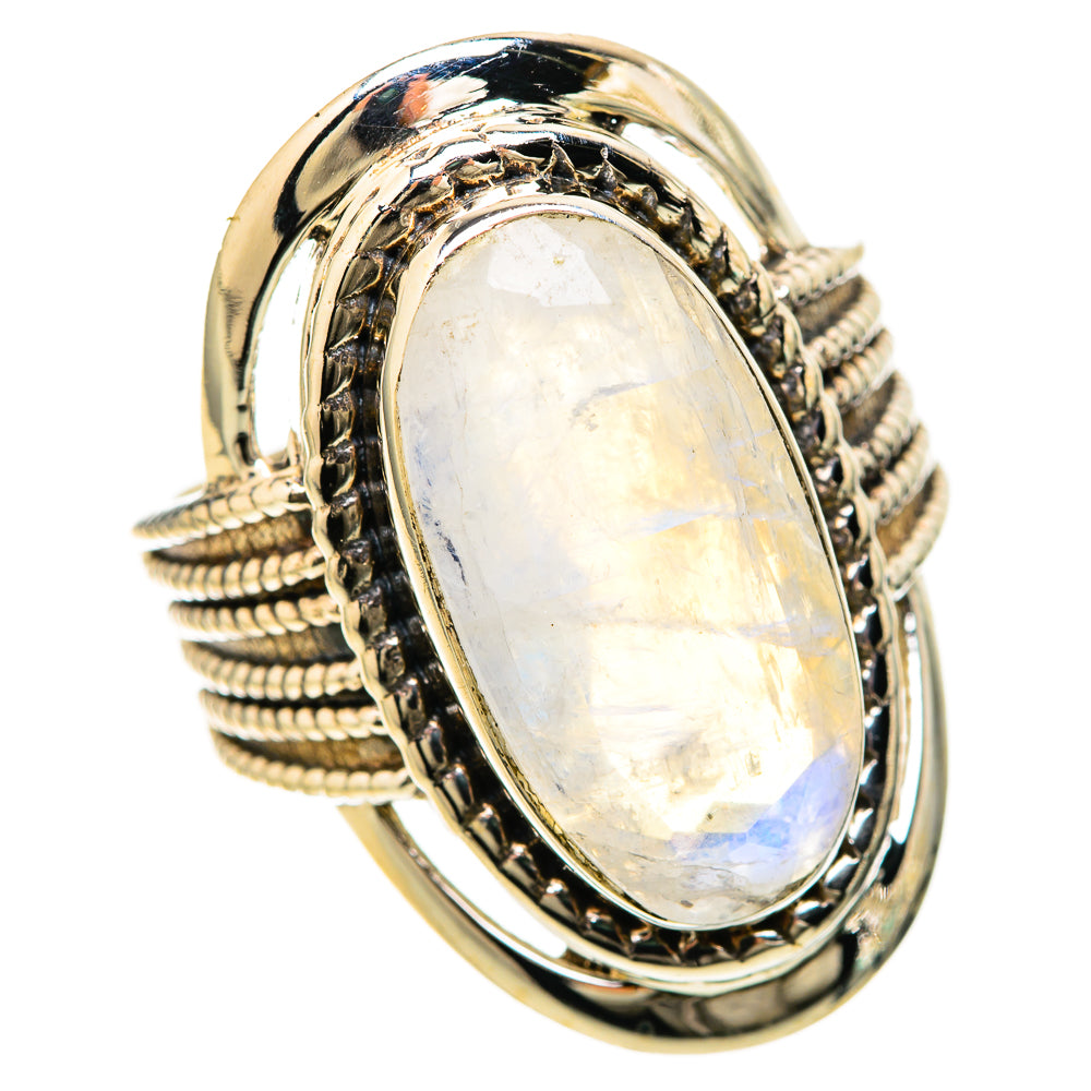 Rainbow Moonstone Rings handcrafted by Ana Silver Co - RING128517 - Photo 2
