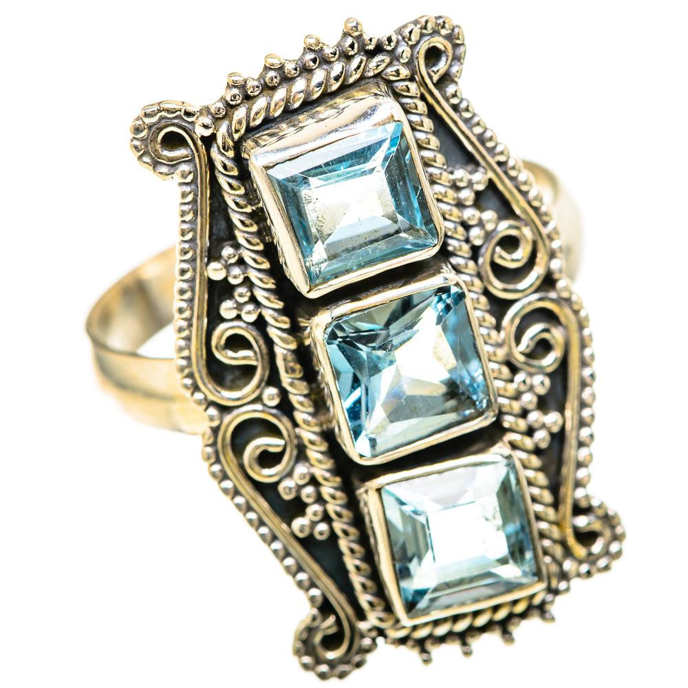 Blue Topaz Rings handcrafted by Ana Silver Co - RING128533 - Photo 2