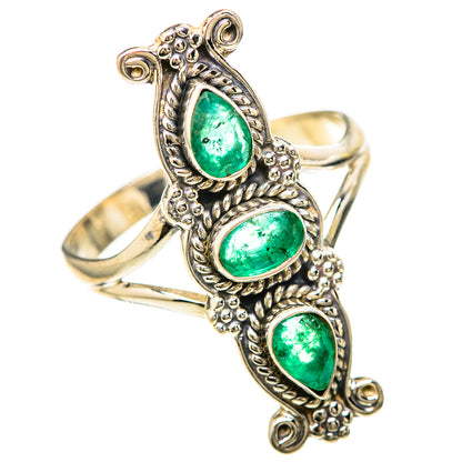 Zambian Emerald Rings handcrafted by Ana Silver Co - RING128537 - Photo 2