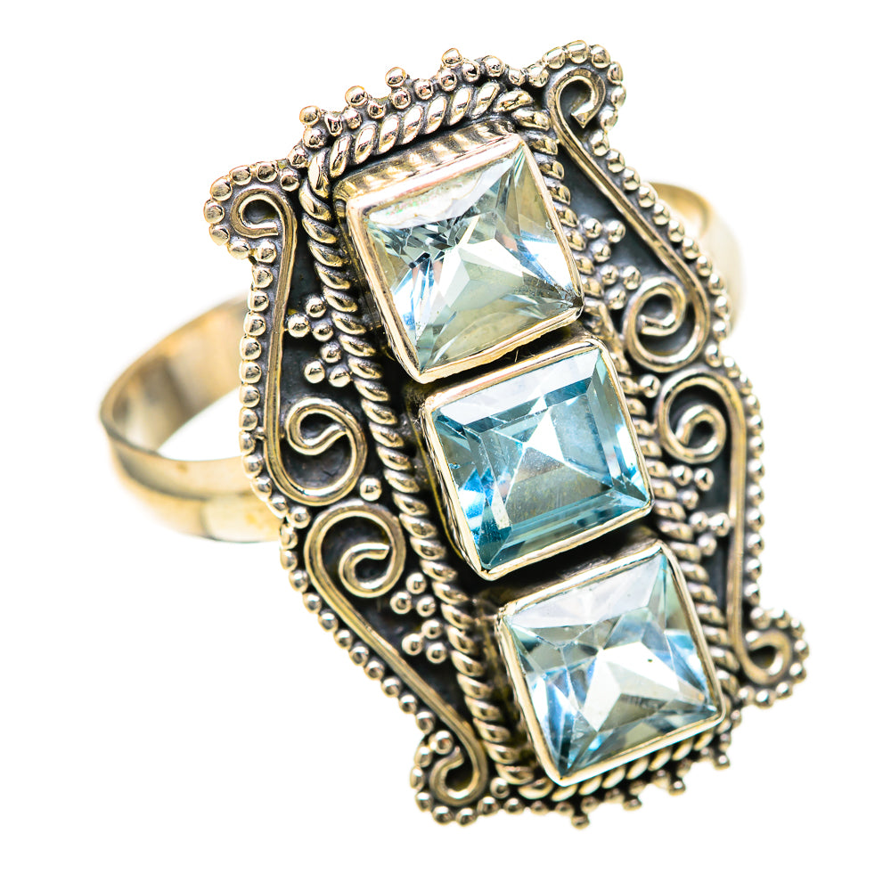 Blue Topaz Rings handcrafted by Ana Silver Co - RING128553 - Photo 2