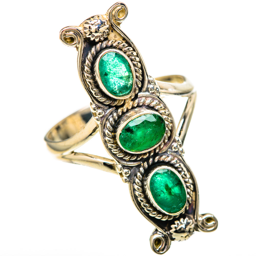 Zambian Emerald Rings handcrafted by Ana Silver Co - RING128557 - Photo 2