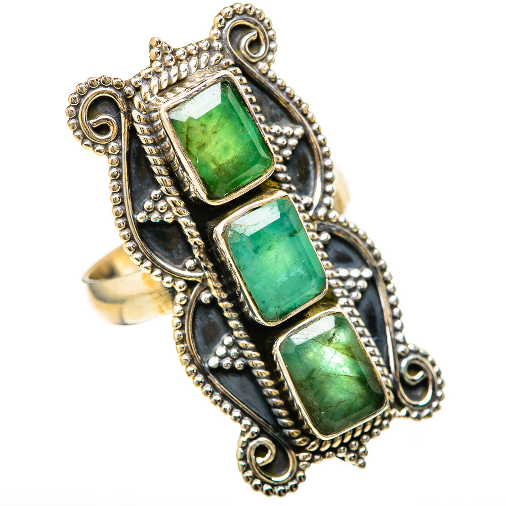 Zambian Emerald Rings handcrafted by Ana Silver Co - RING128576 - Photo 2