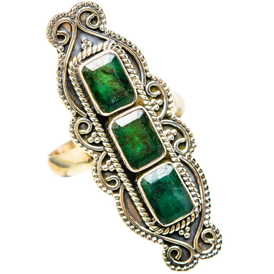 Zambian Emerald Rings handcrafted by Ana Silver Co - RING128577 - Photo 2