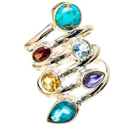 Blue Copper Composite Turquoise Rings handcrafted by Ana Silver Co - RING128585 - Photo 2