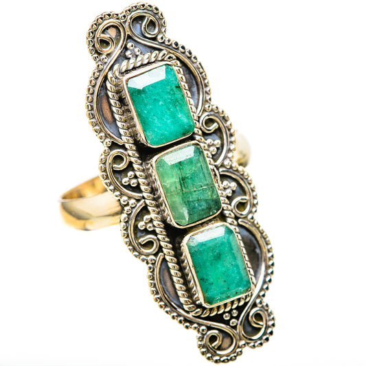 Zambian Emerald Rings handcrafted by Ana Silver Co - RING128594 - Photo 2
