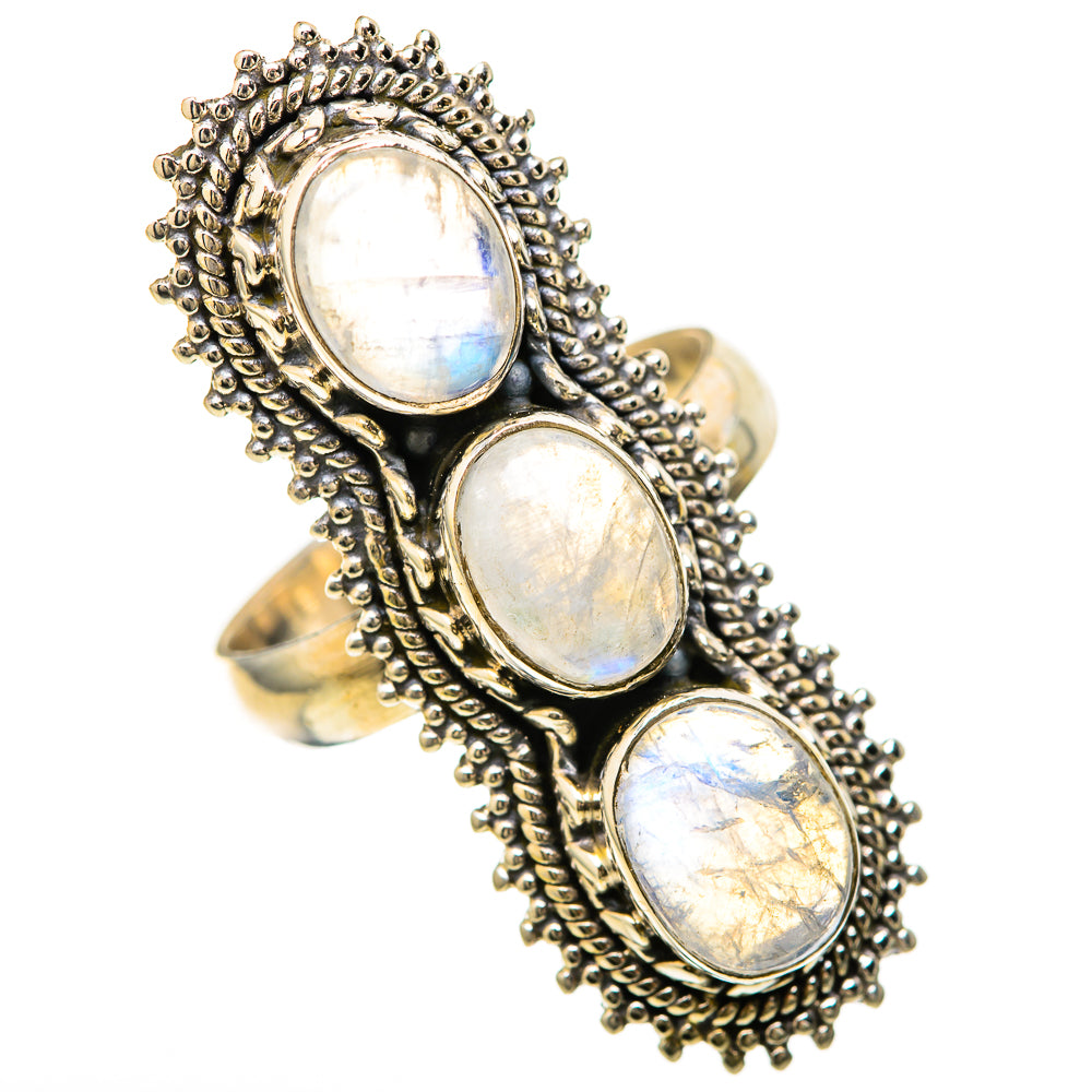 Rainbow Moonstone Rings handcrafted by Ana Silver Co - RING128600 - Photo 2