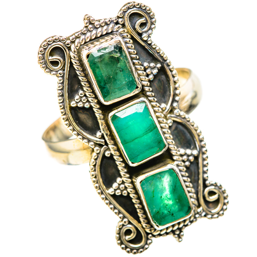 Zambian Emerald Rings handcrafted by Ana Silver Co - RING128611 - Photo 2