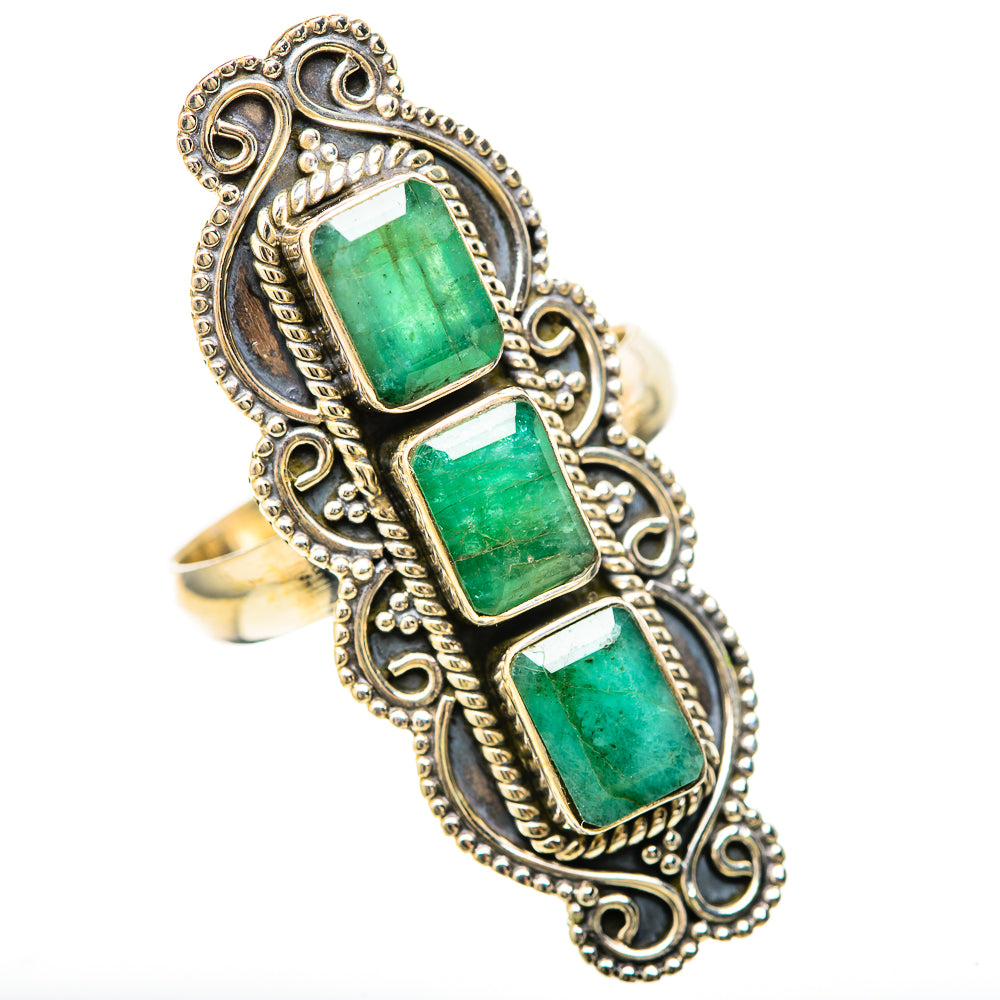 Zambian Emerald Rings handcrafted by Ana Silver Co - RING128612 - Photo 2