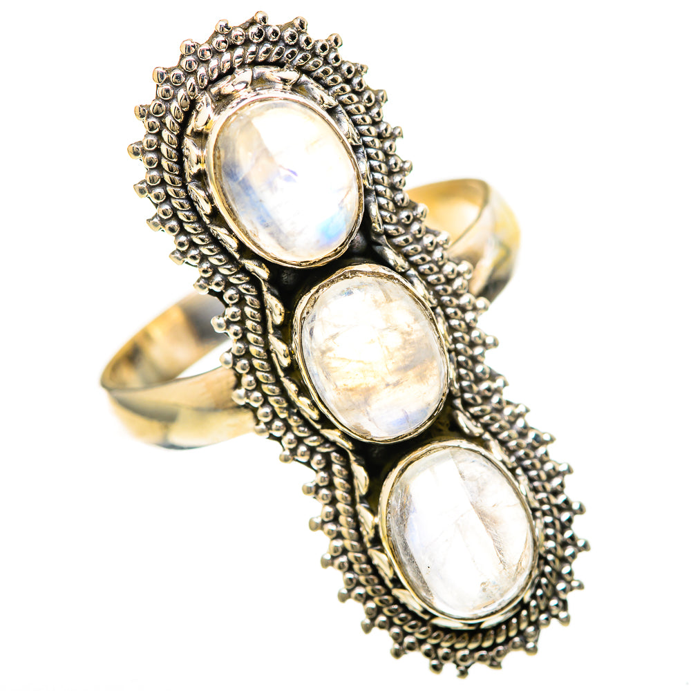 Rainbow Moonstone Rings handcrafted by Ana Silver Co - RING128616 - Photo 2