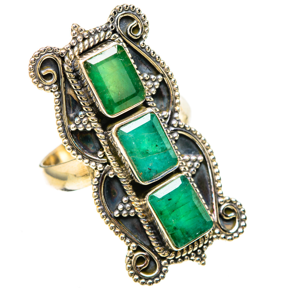 Zambian Emerald Rings handcrafted by Ana Silver Co - RING128627 - Photo 2