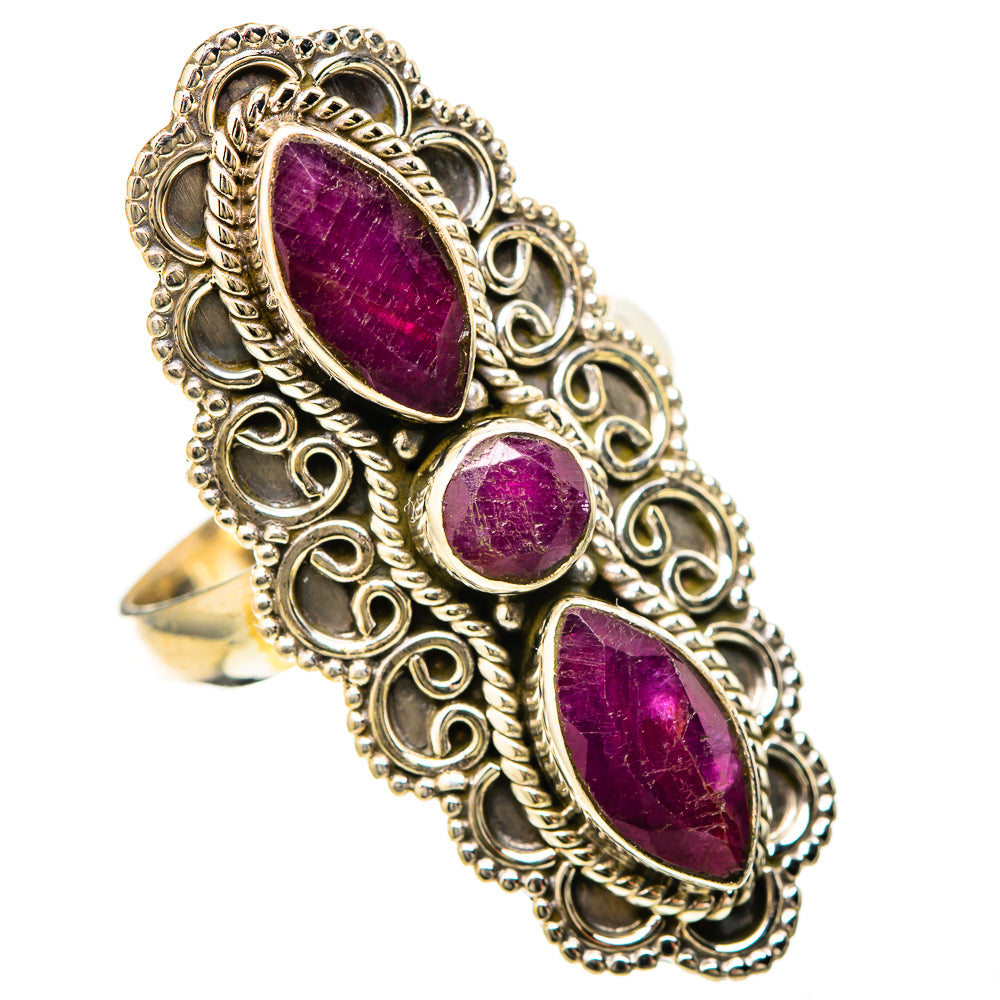 Red Sillimanite Rings handcrafted by Ana Silver Co - RING128631 - Photo 2