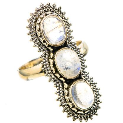 Rainbow Moonstone Rings handcrafted by Ana Silver Co - RING128632 - Photo 2
