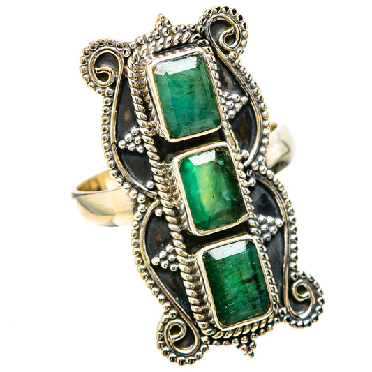 Zambian Emerald Rings handcrafted by Ana Silver Co - RING128641 - Photo 2