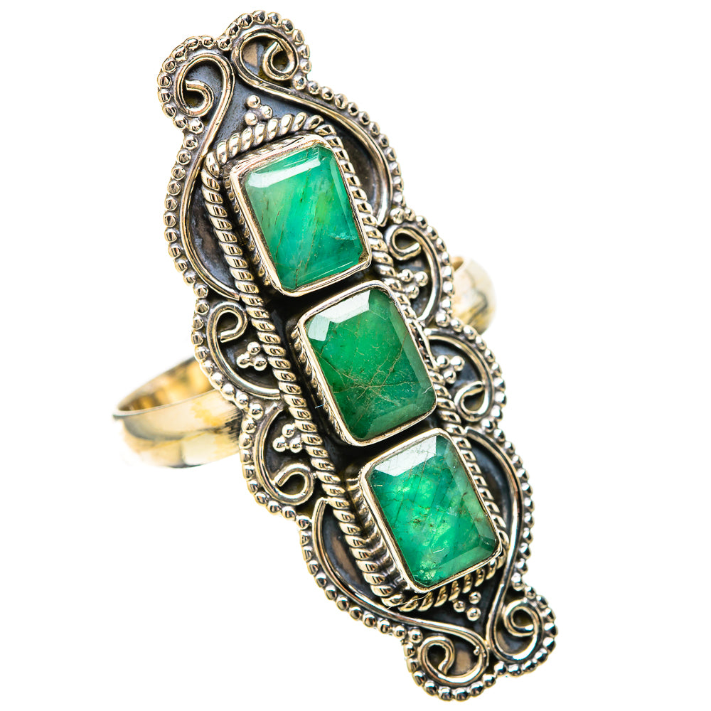 Zambian Emerald Rings handcrafted by Ana Silver Co - RING128642 - Photo 2