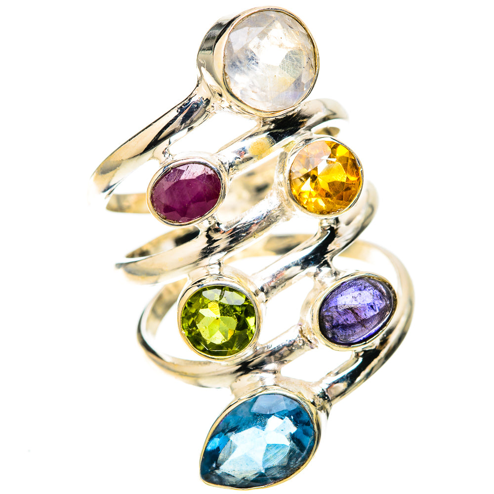 Rainbow Moonstone Rings handcrafted by Ana Silver Co - RING128649 - Photo 2