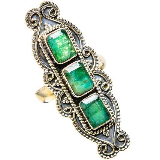 Zambian Emerald Rings handcrafted by Ana Silver Co - RING128654 - Photo 2