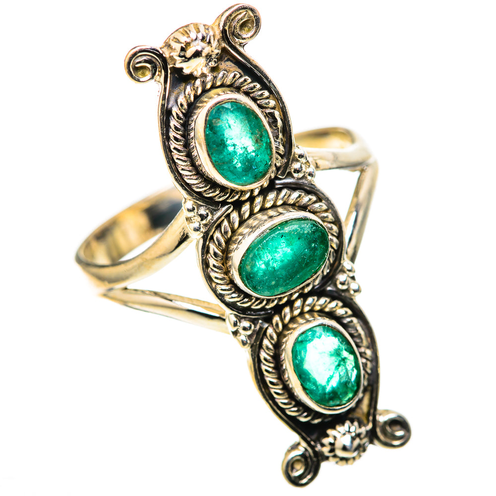 Zambian Emerald Rings handcrafted by Ana Silver Co - RING128692 - Photo 2