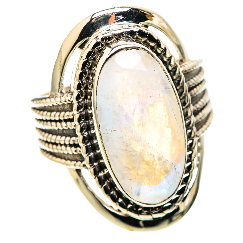 Rainbow Moonstone Rings handcrafted by Ana Silver Co - RING128700 - Photo 2