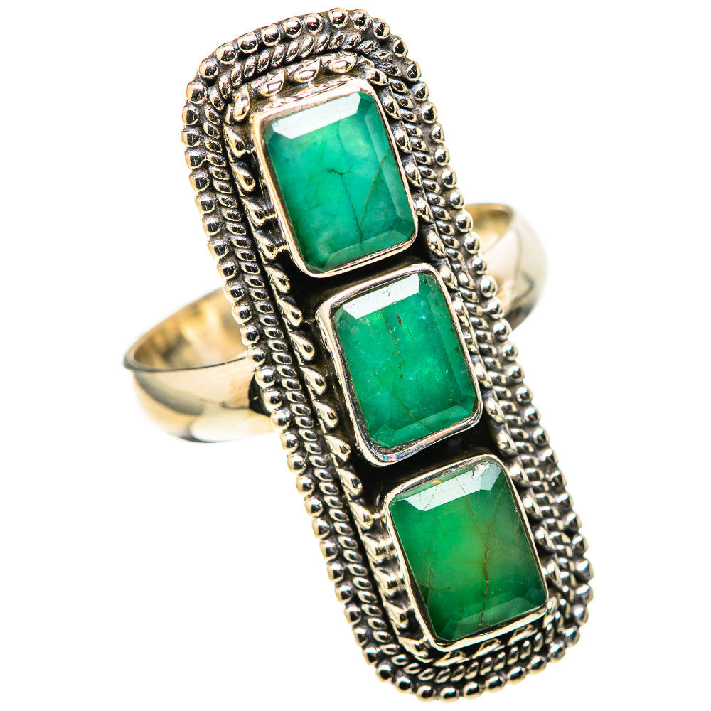 Zambian Emerald Rings handcrafted by Ana Silver Co - RING128716 - Photo 2