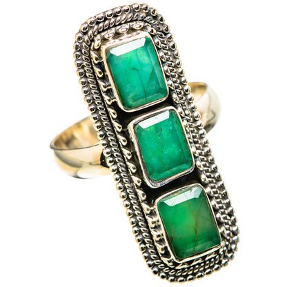Zambian Emerald Rings handcrafted by Ana Silver Co - RING128716 - Photo 2