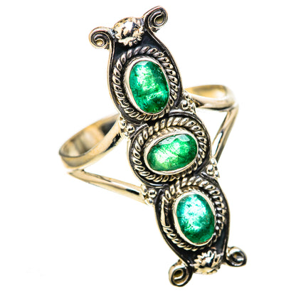 Zambian Emerald Rings handcrafted by Ana Silver Co - RING128718 - Photo 2