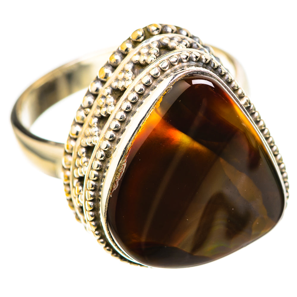 Mexican Fire Agate Rings handcrafted by Ana Silver Co - RING128719 - Photo 2