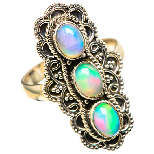 Ethiopian Opal Rings handcrafted by Ana Silver Co - RING128730 - Photo 2
