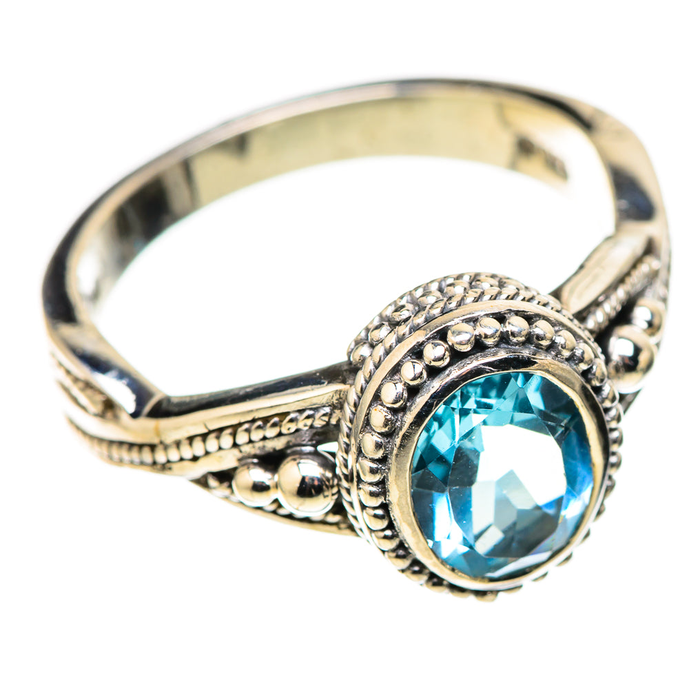 Blue Topaz Rings handcrafted by Ana Silver Co - RING128737 - Photo 2