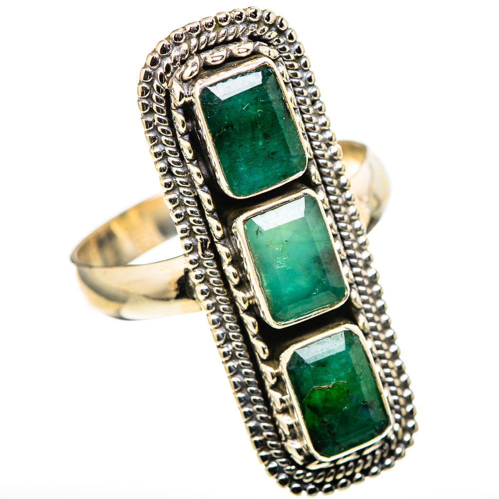 Zambian Emerald Rings handcrafted by Ana Silver Co - RING128739 - Photo 2