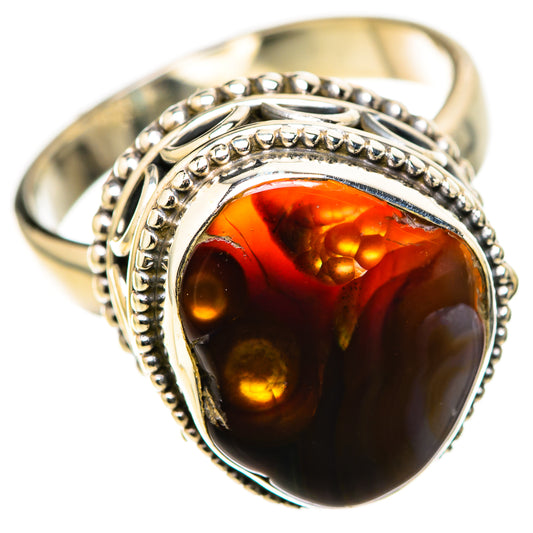 Mexican Fire Agate Rings handcrafted by Ana Silver Co - RING128741 - Photo 2