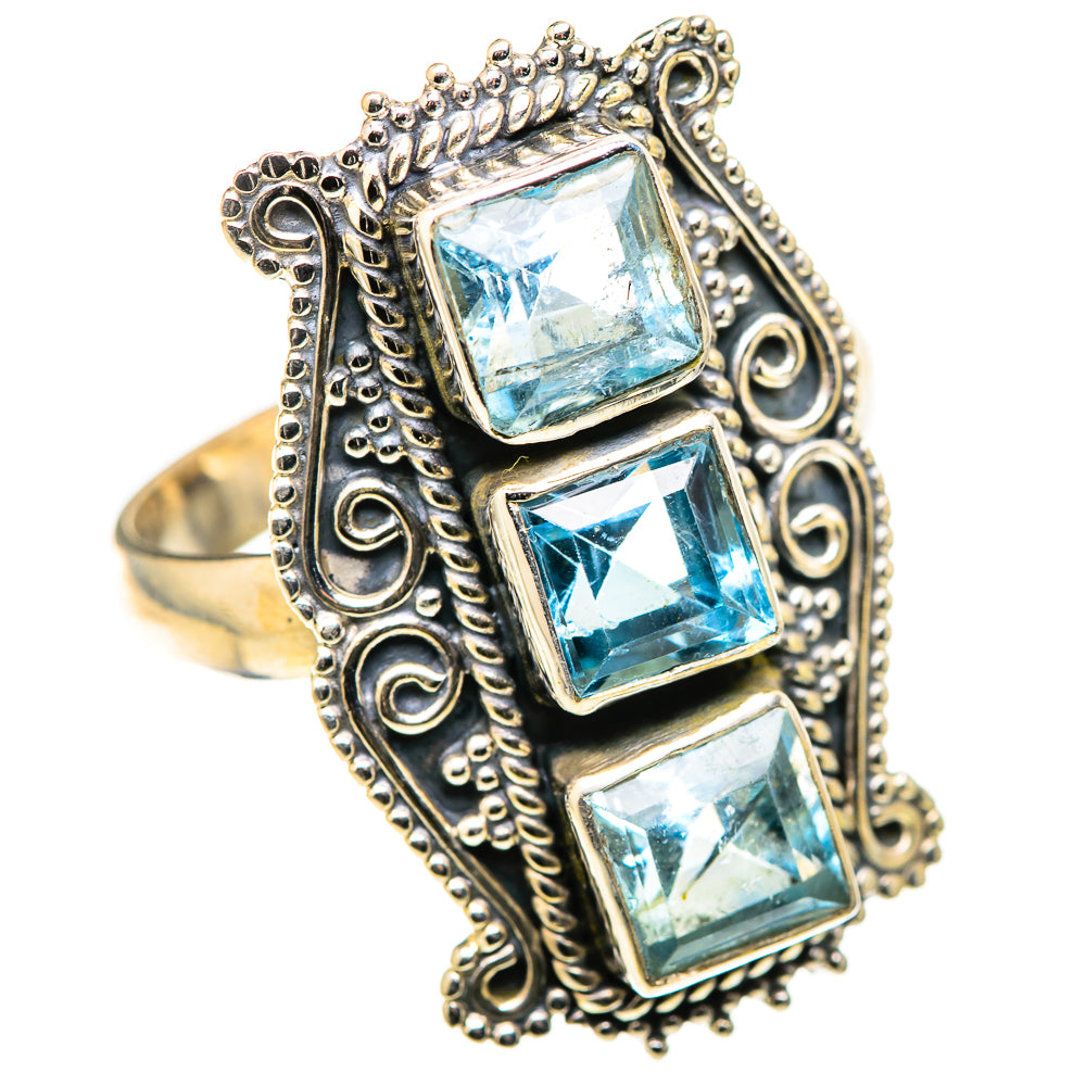 Blue Topaz Rings handcrafted by Ana Silver Co - RING128760 - Photo 2