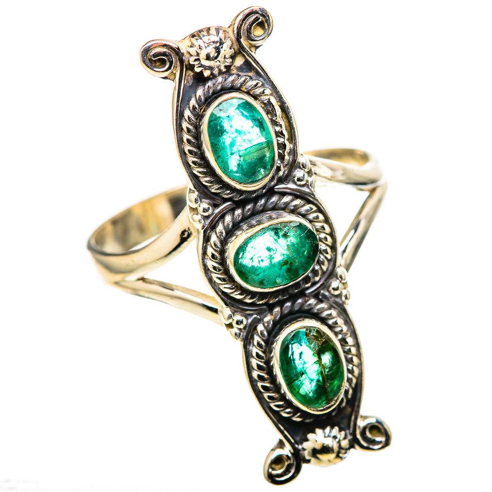 Zambian Emerald Rings handcrafted by Ana Silver Co - RING128763 - Photo 2