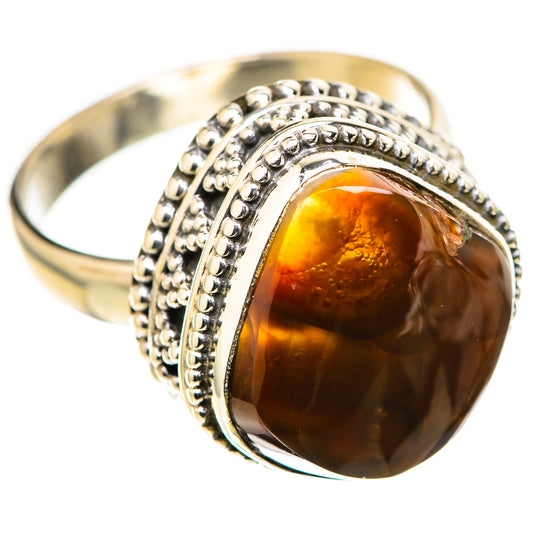 Mexican Fire Agate Rings handcrafted by Ana Silver Co - RING128767 - Photo 2
