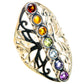 Multi-Stone Rainbow Chakra Rings handcrafted by Ana Silver Co - RING128793 - Photo 2