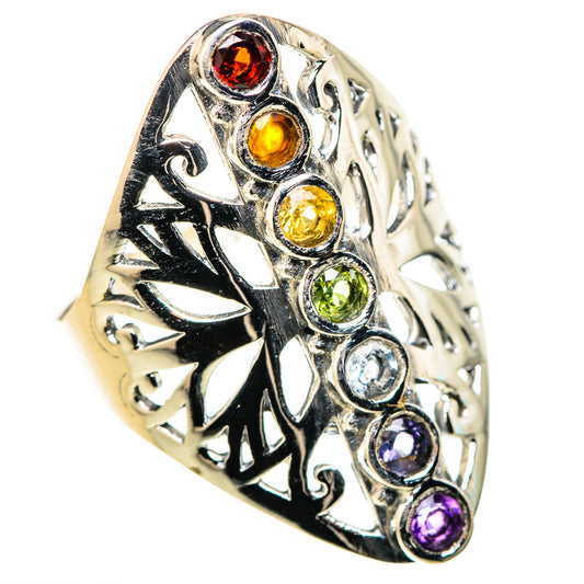 Multi-Stone Rainbow Chakra Rings handcrafted by Ana Silver Co - RING128794 - Photo 2