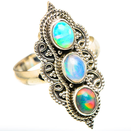 Ethiopian Opal Rings handcrafted by Ana Silver Co - RING128799 - Photo 2