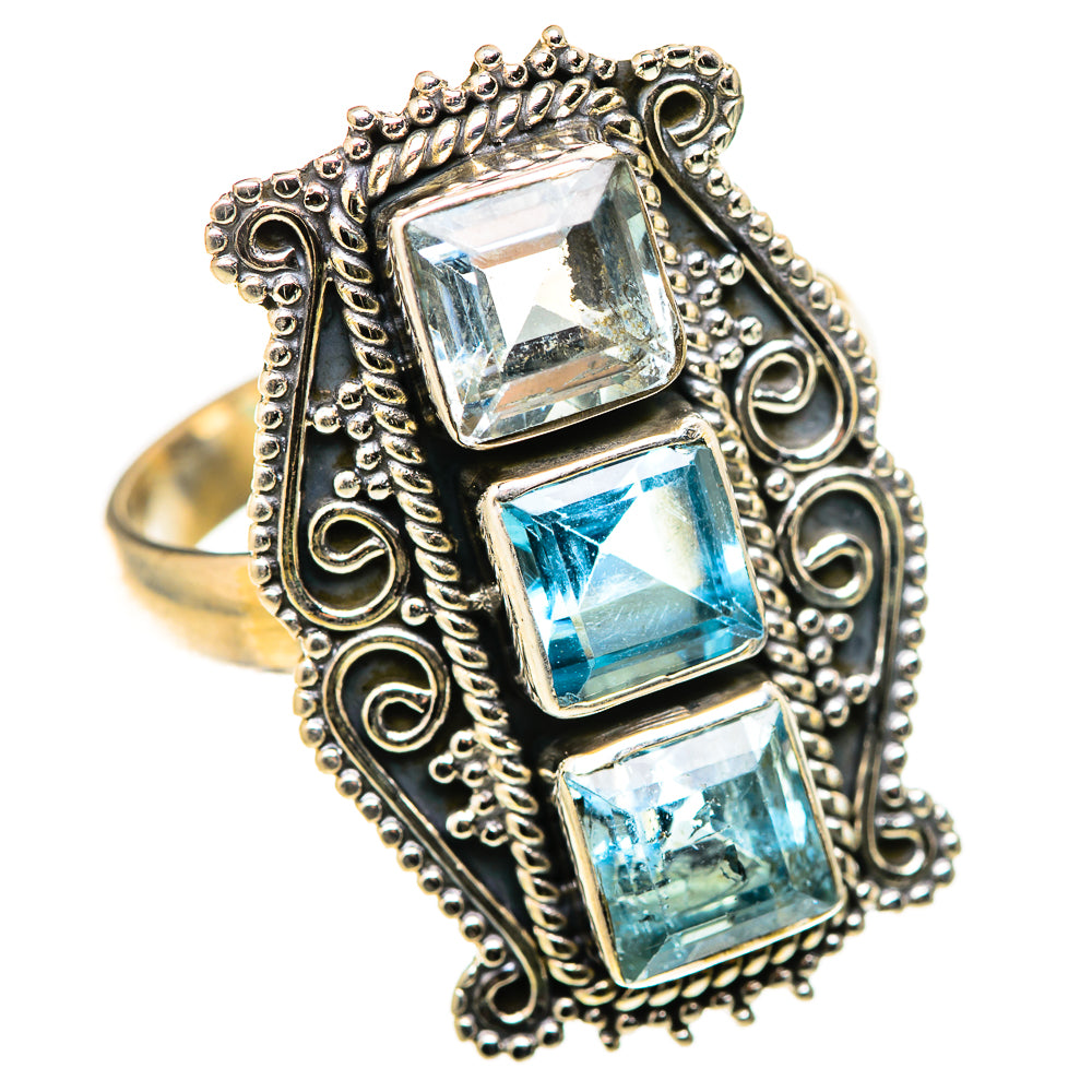 Blue Topaz Rings handcrafted by Ana Silver Co - RING128807 - Photo 2