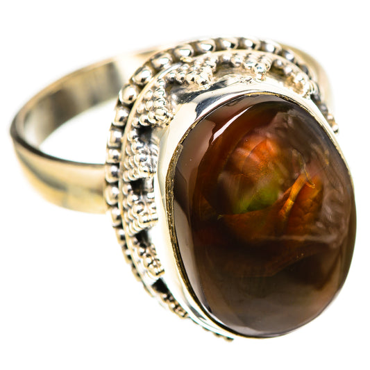 Mexican Fire Agate Rings handcrafted by Ana Silver Co - RING128813 - Photo 2