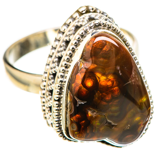 Mexican Fire Agate Rings handcrafted by Ana Silver Co - RING128814 - Photo 2