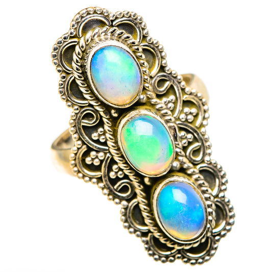 Ethiopian Opal Rings handcrafted by Ana Silver Co - RING128821 - Photo 2