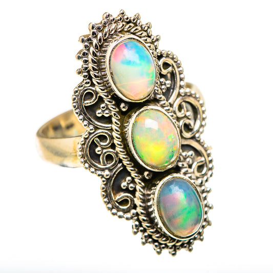 Ethiopian Opal Rings handcrafted by Ana Silver Co - RING128822 - Photo 2