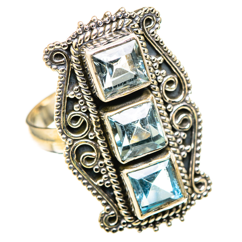 Blue Topaz Rings handcrafted by Ana Silver Co - RING128828 - Photo 2