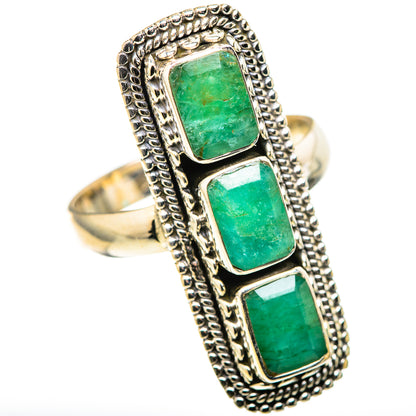 Zambian Emerald Rings handcrafted by Ana Silver Co - RING128832 - Photo 2