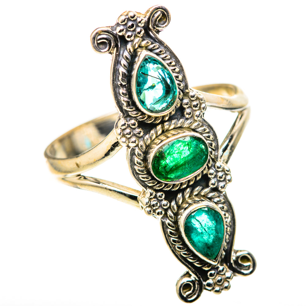Zambian Emerald Rings handcrafted by Ana Silver Co - RING128833 - Photo 2