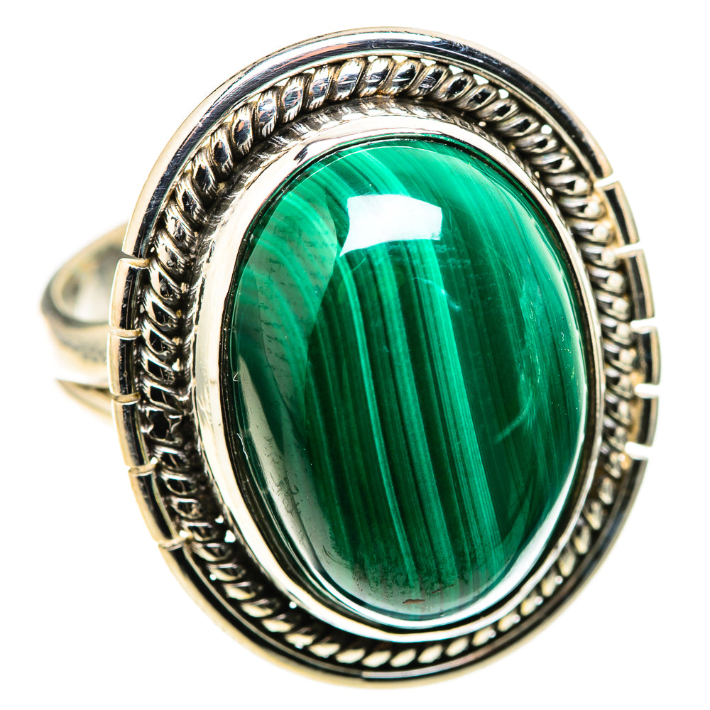 Malachite Rings handcrafted by Ana Silver Co - RING128834 - Photo 2