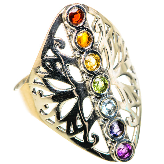 Multi-Stone Rainbow Chakra Rings handcrafted by Ana Silver Co - RING128838 - Photo 2