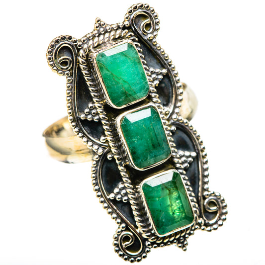 Zambian Emerald Rings handcrafted by Ana Silver Co - RING128846 - Photo 2