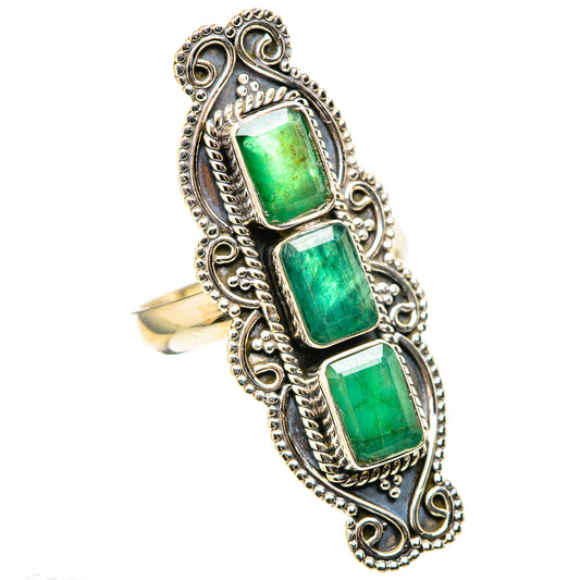 Zambian Emerald Rings handcrafted by Ana Silver Co - RING128847 - Photo 2