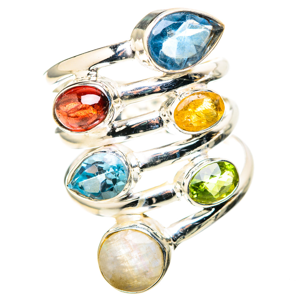 Rainbow Moonstone Rings handcrafted by Ana Silver Co - RING128857 - Photo 2