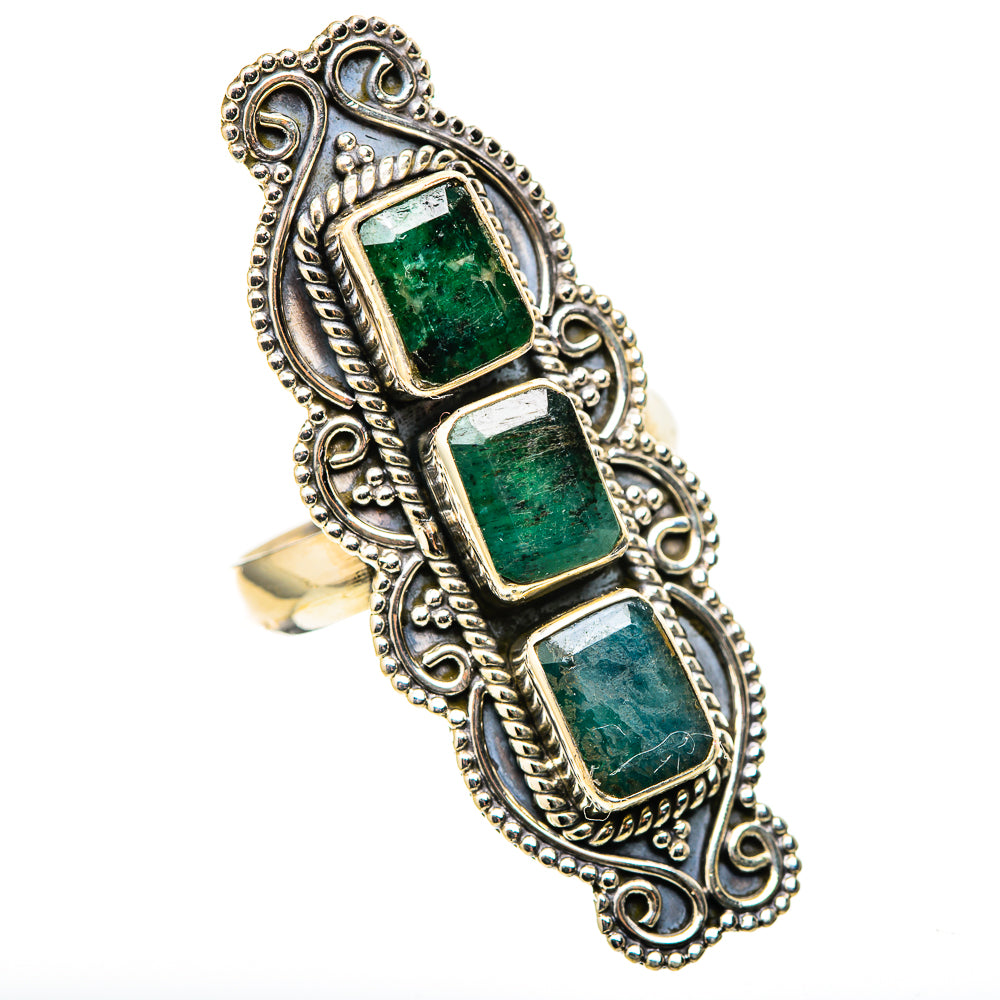 Zambian Emerald Rings handcrafted by Ana Silver Co - RING128864 - Photo 2